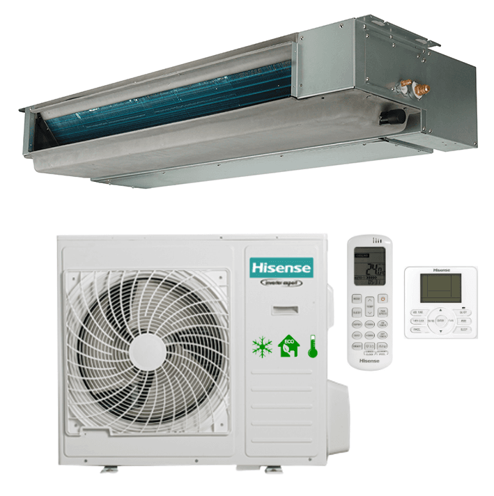 Kondicioner kanalore HISENSE me presion te ulet (i holle) 2.6kW